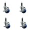 Service Caster 3'' SS Blue Poly Swivel 1'' Expanding Stem Caster Set with Brake, 4PK SCC-SSEX20S314-PPUB-BLUE-TLB-1-4 - alternate 1